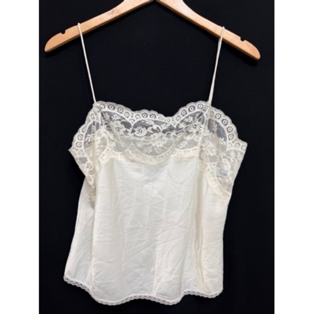 Vintage Olga Lace Trim Camisole Style 10063 White Size 36 Spaghetti Strap